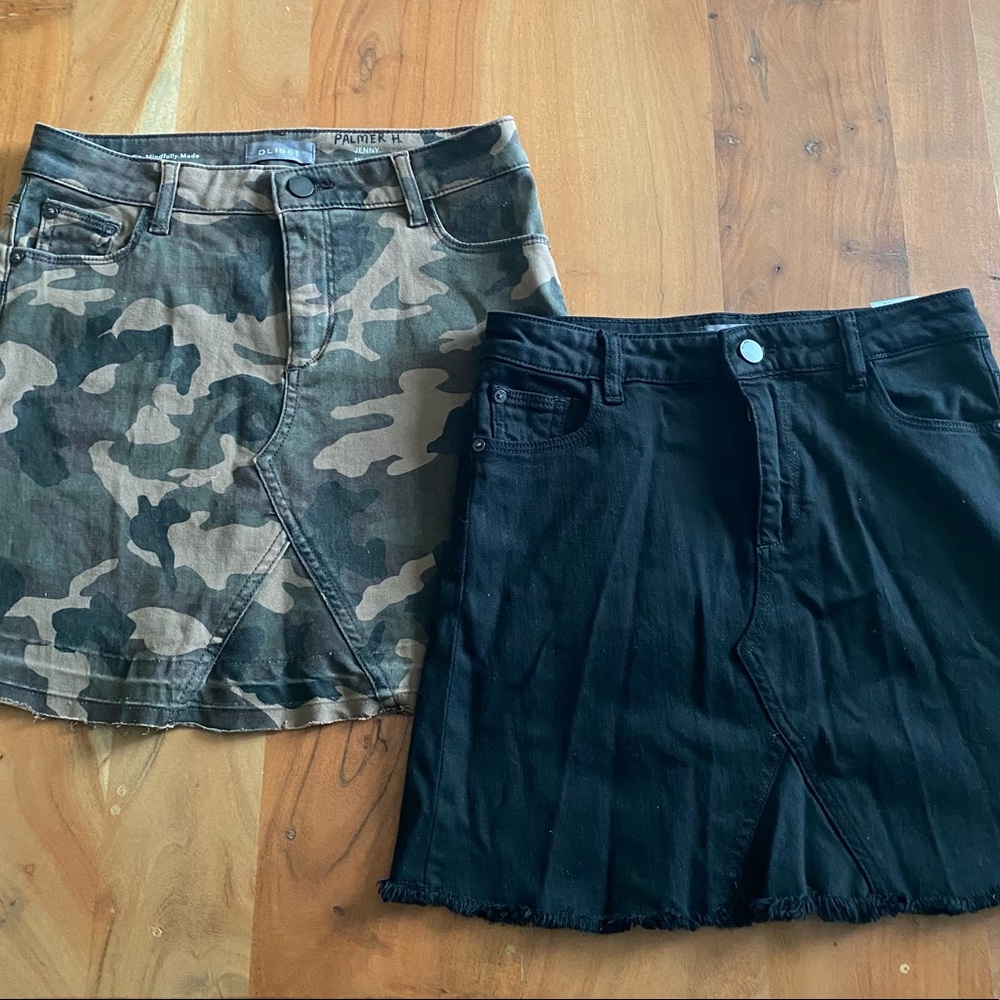DL1961 Kids Jenny Denim Mini Skirt Bundle Size 14 Green-Black